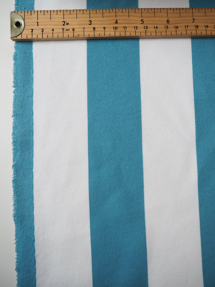 Sea Stripe Organic Cotton Fleece Backed Jersey
