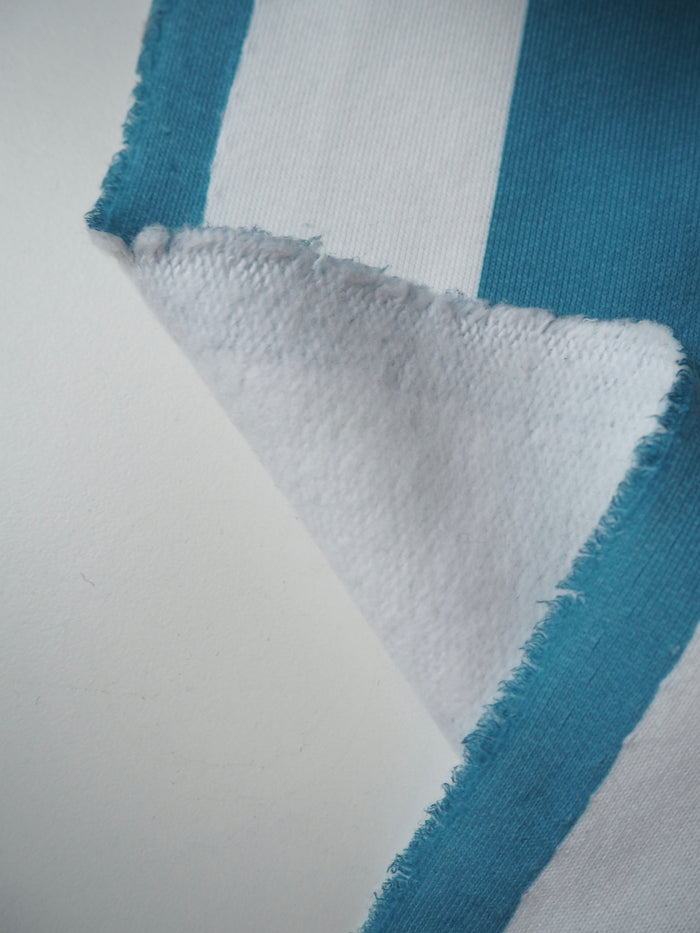 Sea Stripe Organic Cotton Fleece Backed Jersey