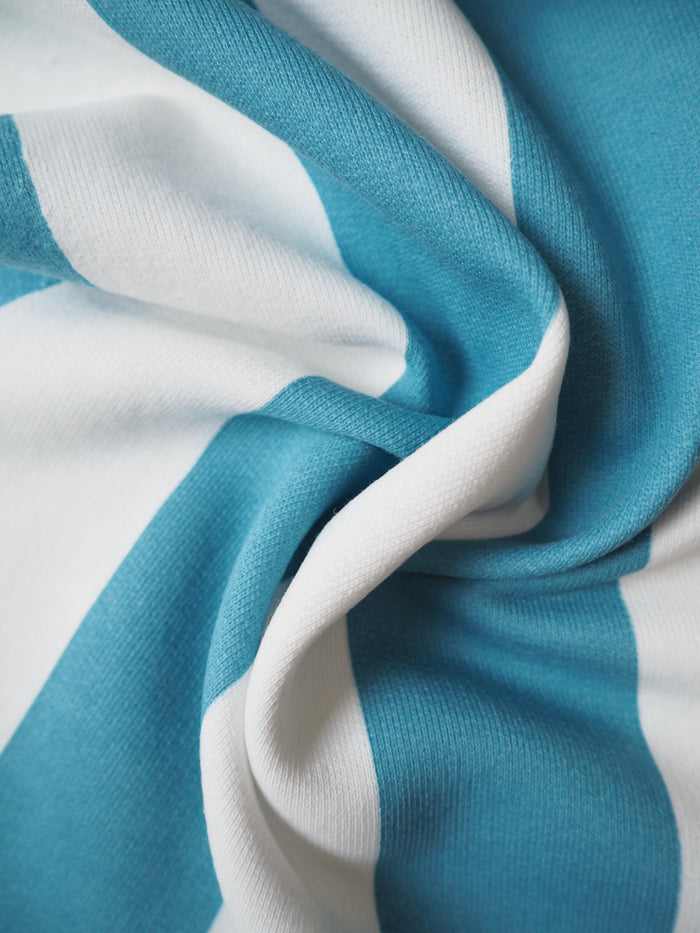 Sea Stripe Organic Cotton Fleece Backed Jersey