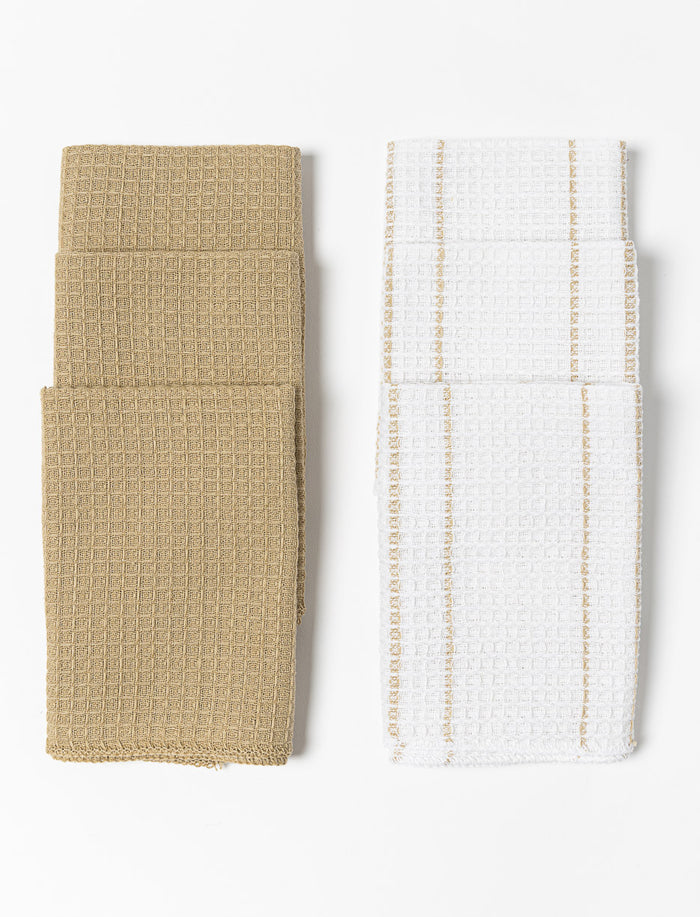 Serviettes de cuisine texturées - paquet de 6