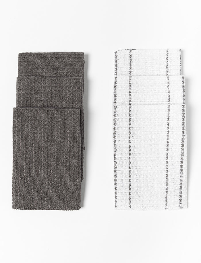 Serviettes de cuisine texturées - paquet de 6