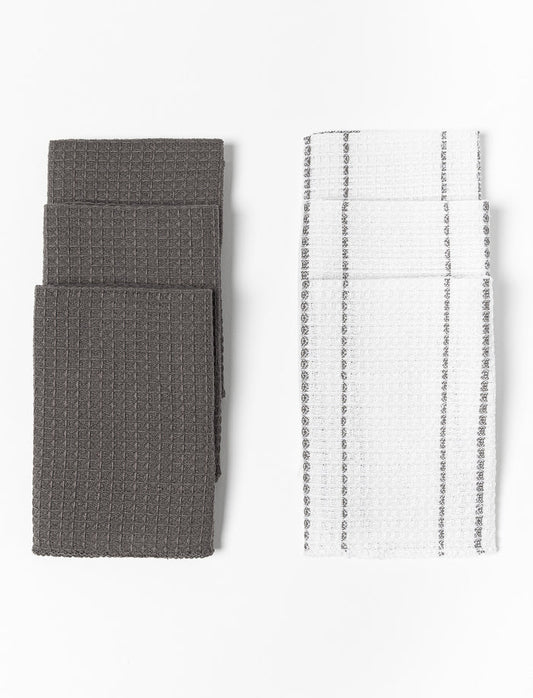 Serviettes de cuisine texturées - paquet de 6