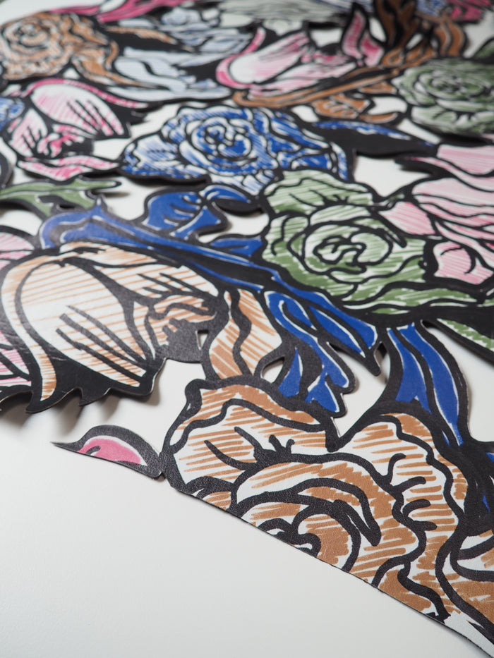 Shaded Floral Dye-Cut Lamb Hide