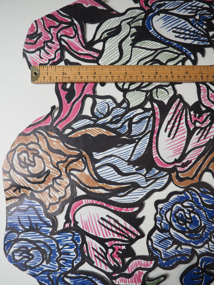 Shaded Floral Dye-Cut Lamb Hide