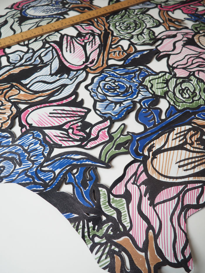 Shaded Floral Dye-Cut Lamb Hide