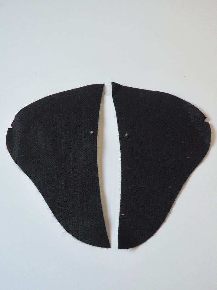 Shaped Needlepunched Black Shoulder Pads