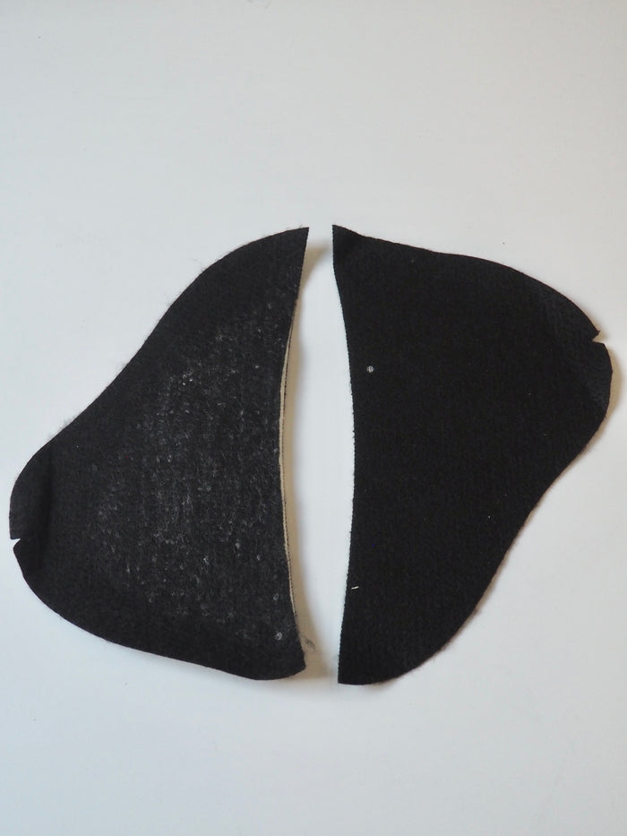 Shaped Needlepunched Black Shoulder Pads