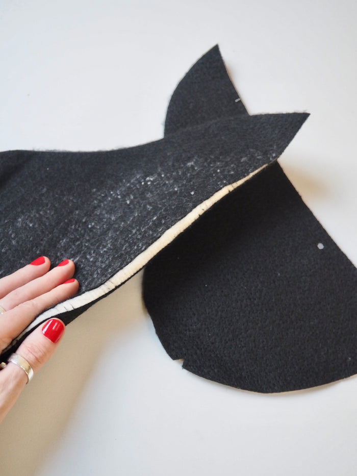 Shaped Needlepunched Black Shoulder Pads