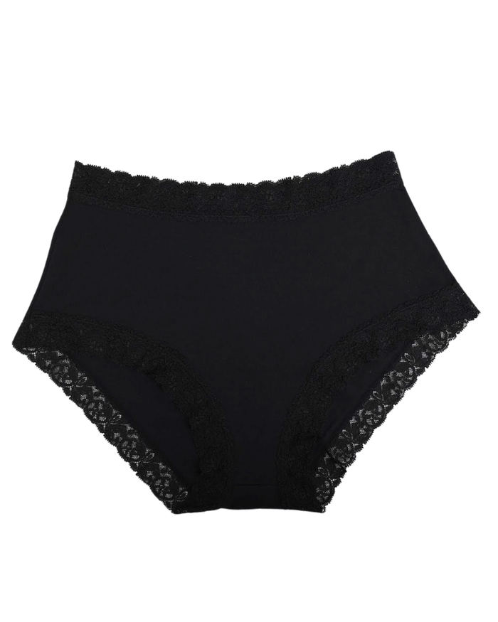 SHE Black Modal Lace Briefs 3 Pack