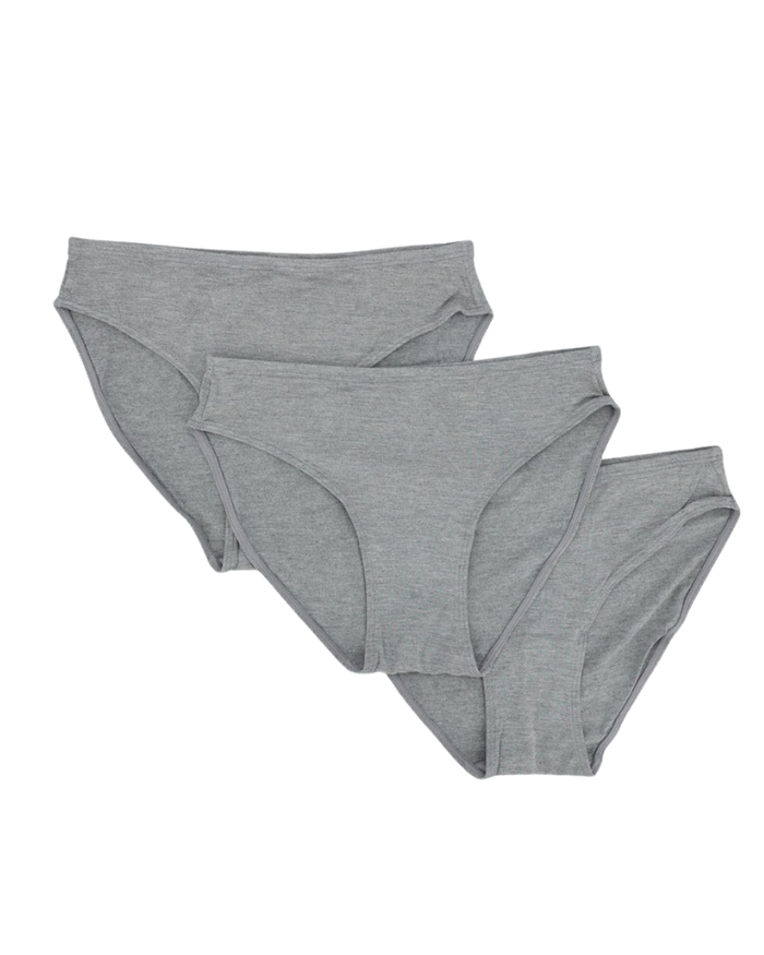 SHE Charcoal Modal Bikinis with Elastic Waist 3 Pack