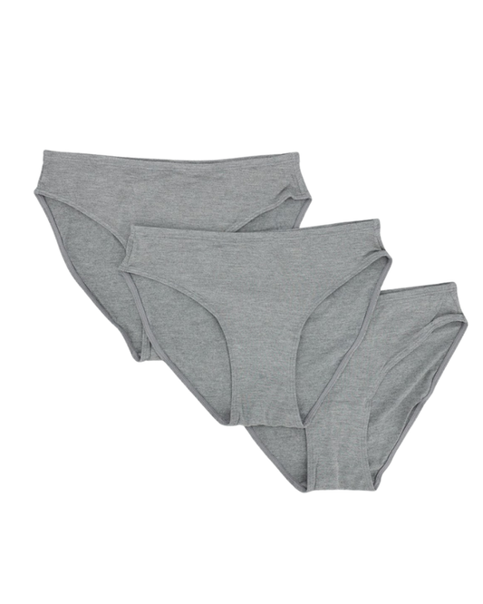 SHE Charcoal Modal Bikinis with Elastic Waist 3 Pack