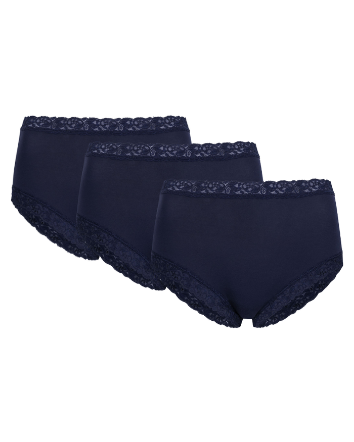 SHE Indigo Blue Modal Lace Bikinis 3 Pack