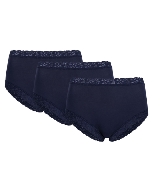 SHE Indigo Blue Modal Lace Bikinis 3 Pack