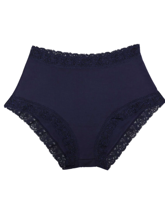 SHE Indigo Blue Modal Lace Briefs Plus Sizes 3 Pack