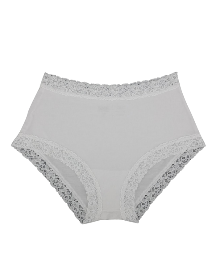 SHE White Modal Lace Briefs Plus Sizes 3 Pack