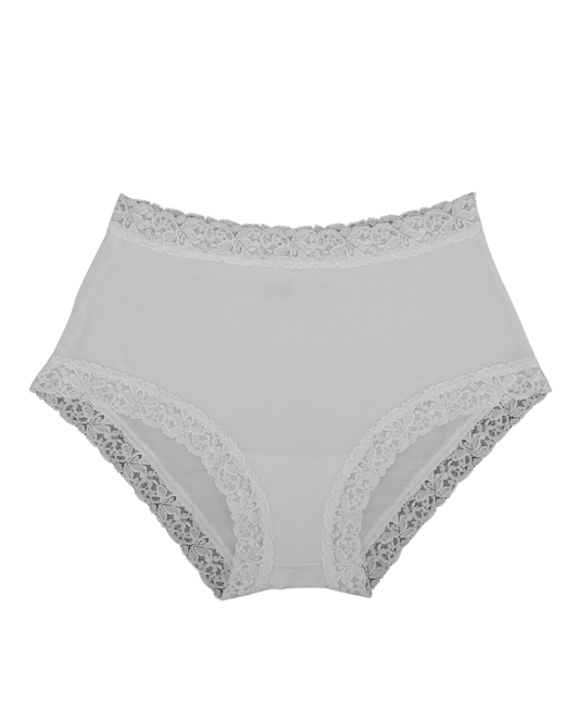 SHE White Modal Lace Briefs Plus Sizes 3 Pack