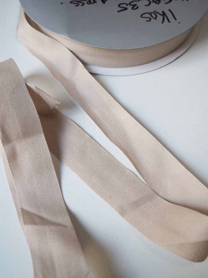 Shindo Beige Herringbone Cotton Tape 25mm