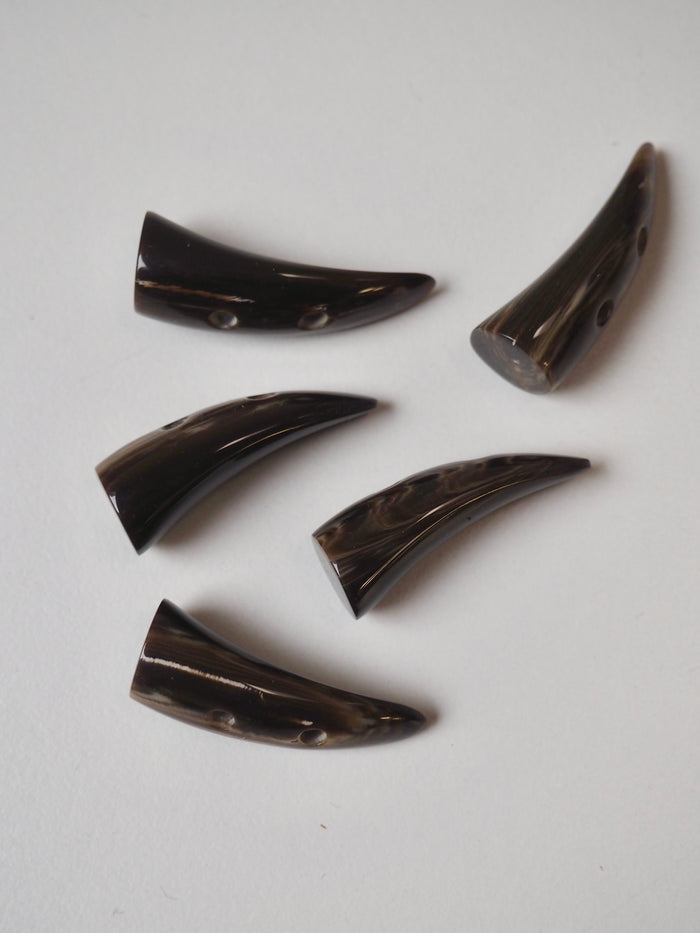 Shiny Brown Horn Duffle Toggle 3.5cm