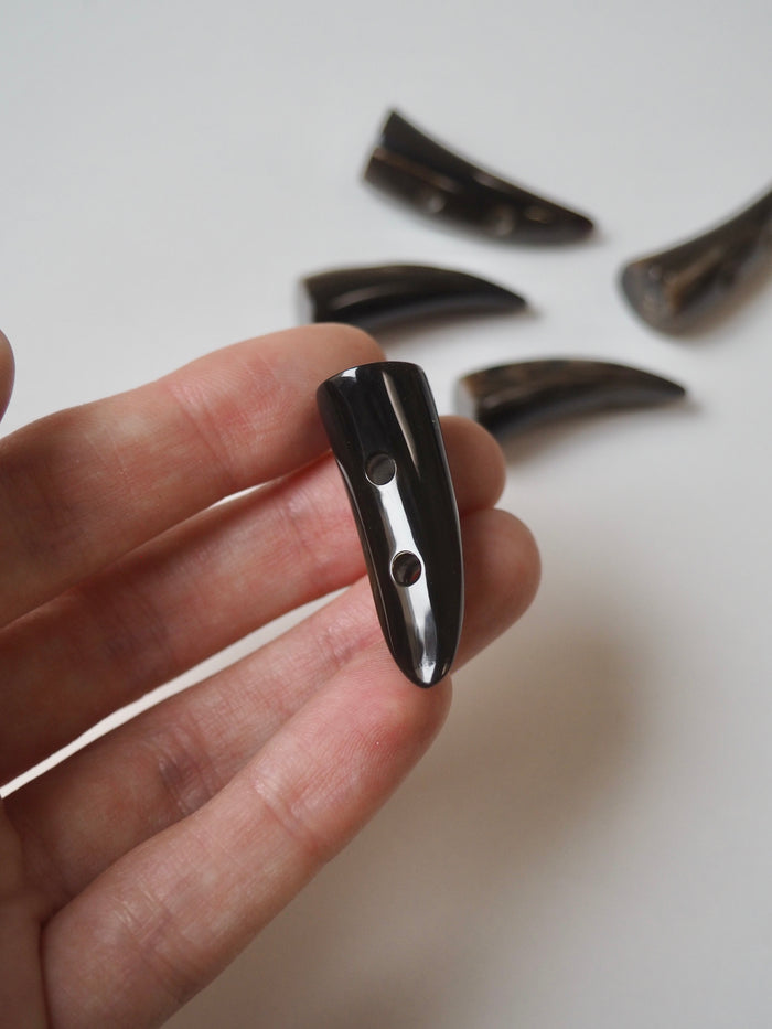 Shiny Brown Horn Duffle Toggle 3.5cm