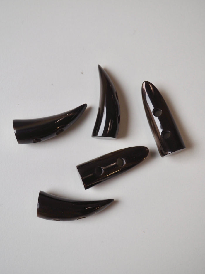 Shiny Brown Horn Duffle Toggle 4.5cm