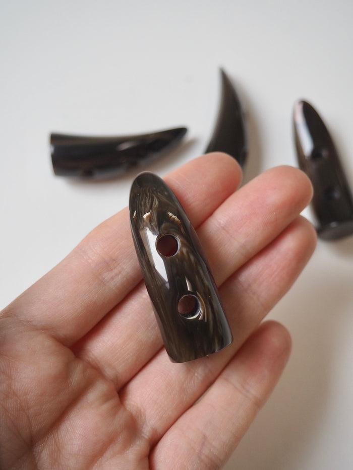 Shiny Brown Horn Duffle Toggle 4.5cm
