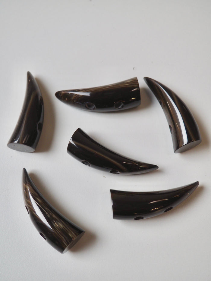 Shiny Brown Horn Duffle Toggle 5.5cm