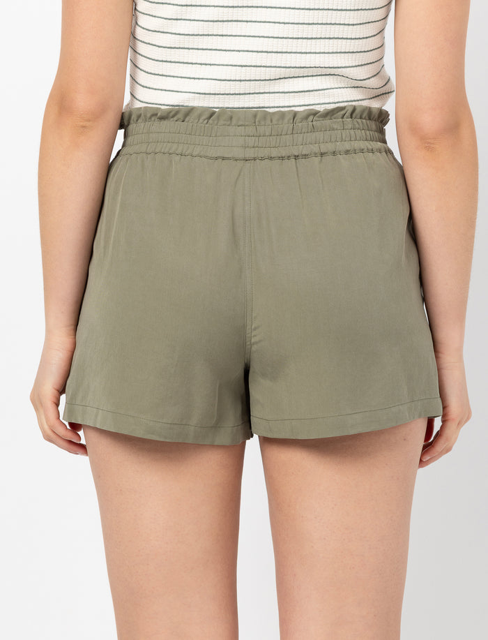 Short taille élastique ceinture nouable