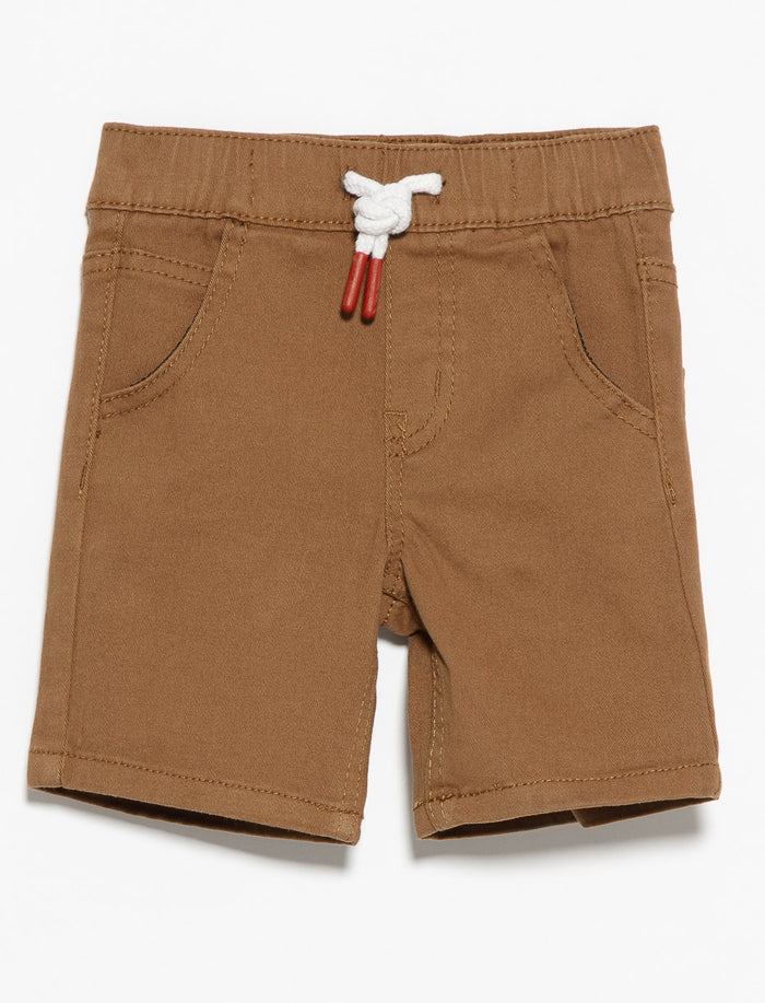 Short uni à taille élastique