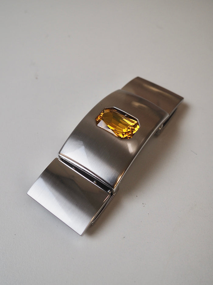 Silver + Yellow Crystal Decorative Buckle