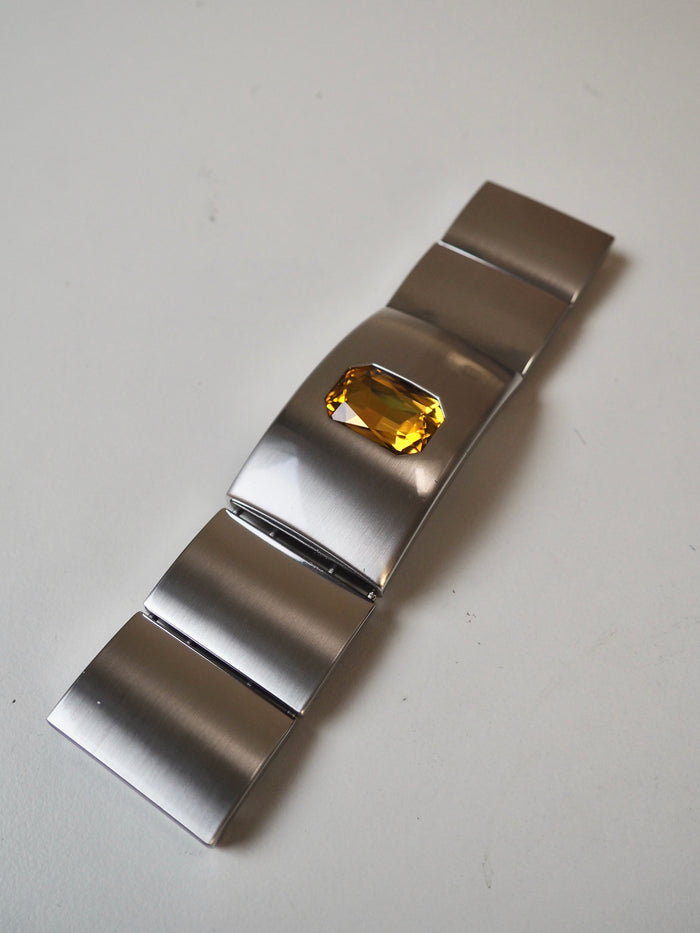 Silver + Yellow Crystal Decorative Buckle