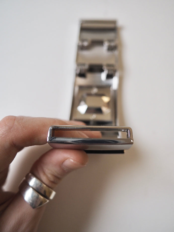 Silver + Yellow Crystal Decorative Buckle