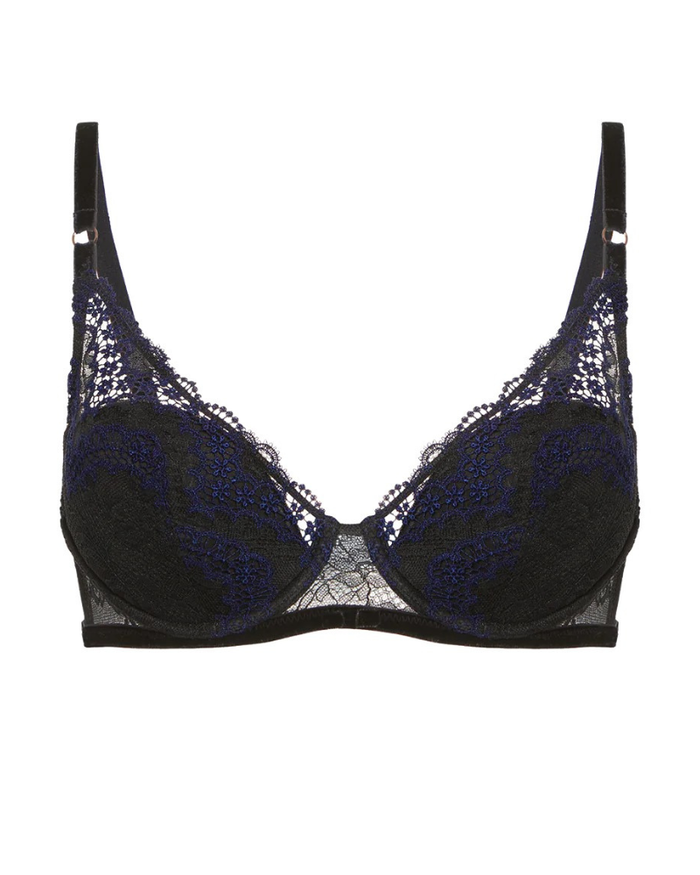 Simone Perele 1E3340 Black Festive Push Up Underwire Bra Myselflingerie.com