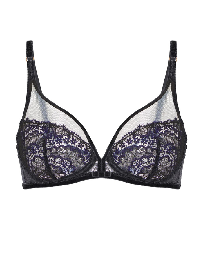 Simone Perele 1E3319 Black Scenario Plunge Underwire Bra Myselflingerie.com
