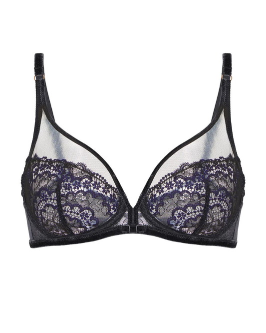 Simone Perele 1E3319 Black Scenario Plunge Underwire Bra Myselflingerie.com