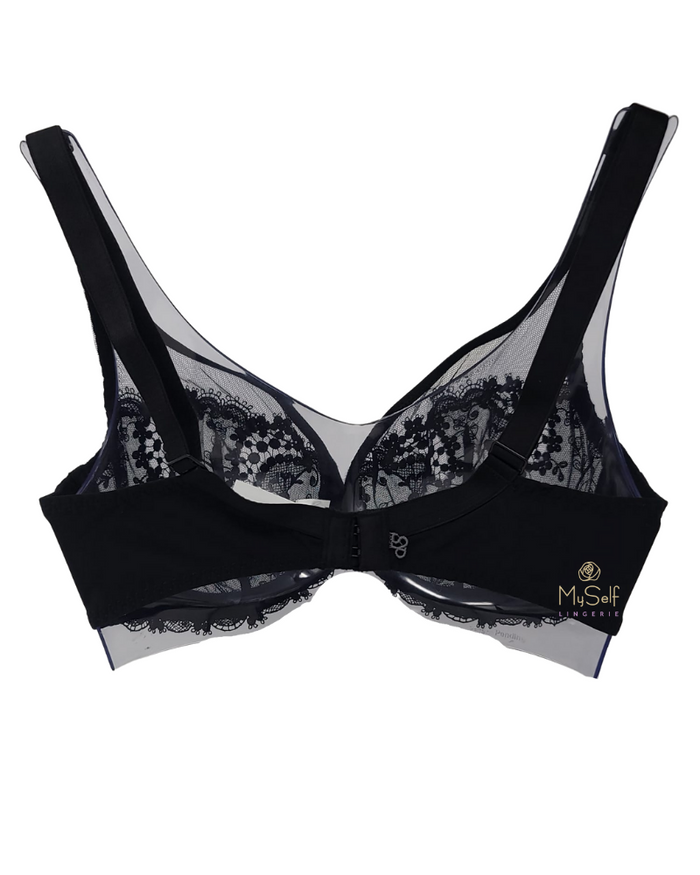 Simone Perele Black Wish Sheer Plunge Underwire Bra Myselflingerie.com