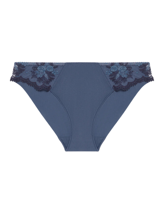 Simone Perele 1E2720 Cinder Blue Intrigue Sheer Bikini Myselflingerie.com