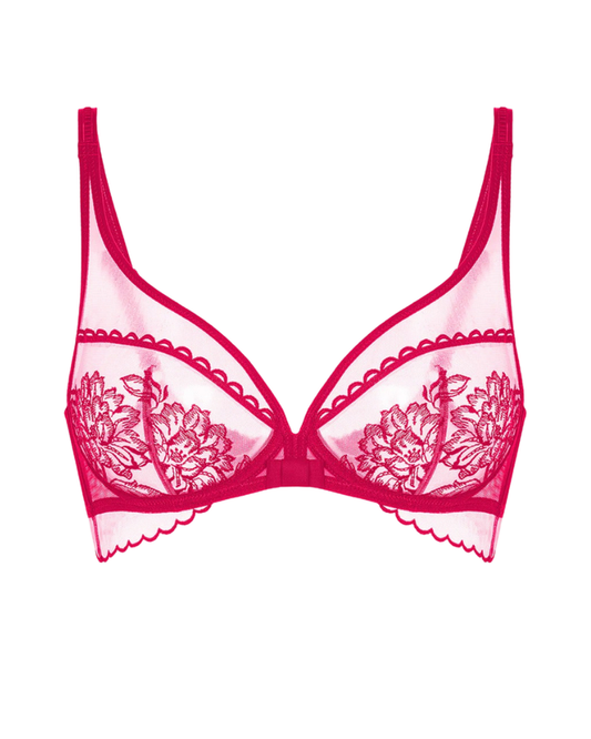 Simone Perele 1G2319 Cranberry Romance Plunge Underwire Bra Myselflingerie.com
