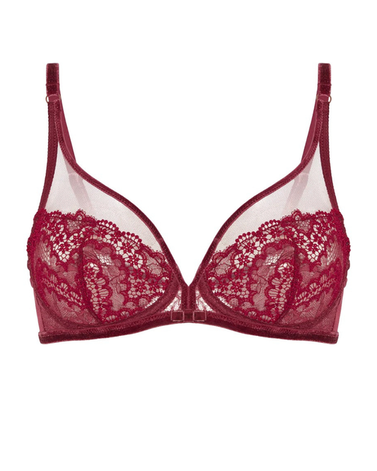 Simone Perele 1E3319 Spinel Red Scenario Plunge Underwire Bra Myselflingerie.com