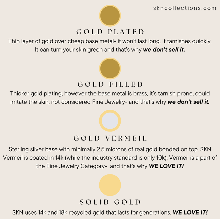 SKN Collections - Vermeil Multi CZ Diamond Chain Stud Earrings- Long