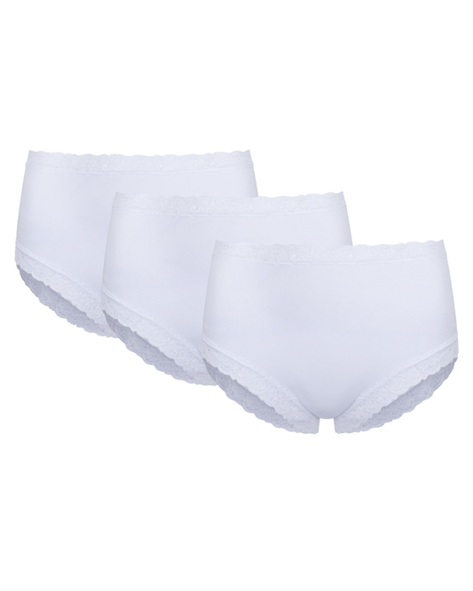 SL303 White Modal Lace Bikinis 3 Pack