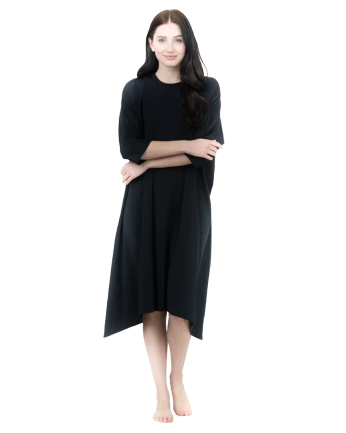 UNDERCOVER WATERWEAR SLD-B-LL Black Swing Swim Dress One Size Longer Length myselflingerie.com