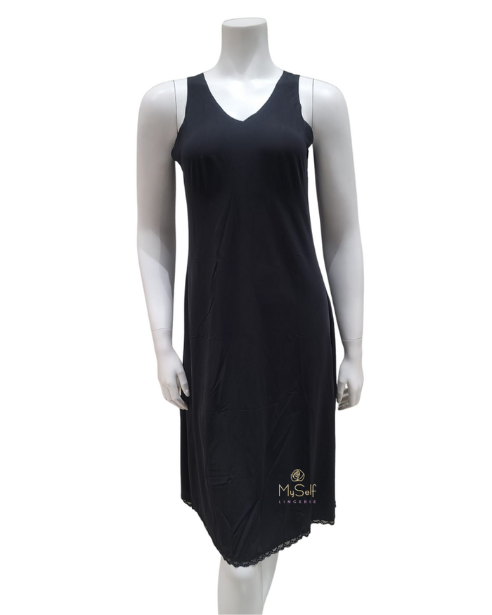 Slimit 37" Black Moulded Seamless Full Slip Myselflingerie.com
