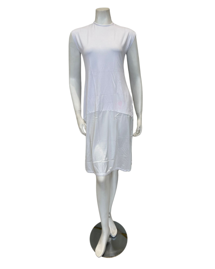 Slimit SLM2616C 37" White/White Sleeveless Shell Slip Adjustable Neck myselflingerie.com