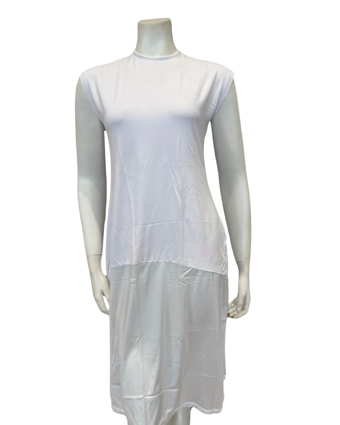 Slimit SLM2616C 37" White/White Sleeveless Shell Slip Adjustable Neck myselflingerie.com