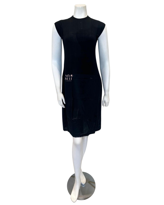 Slimit SLM2607 39" Black/Black Nursing Sleeveless Shell Slip myselflingerie.com