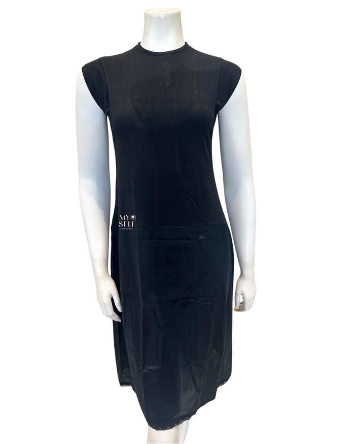 Slimit SLM2607 39" Black/Black Nursing Sleeveless Shell Slip myselflingerie.com
