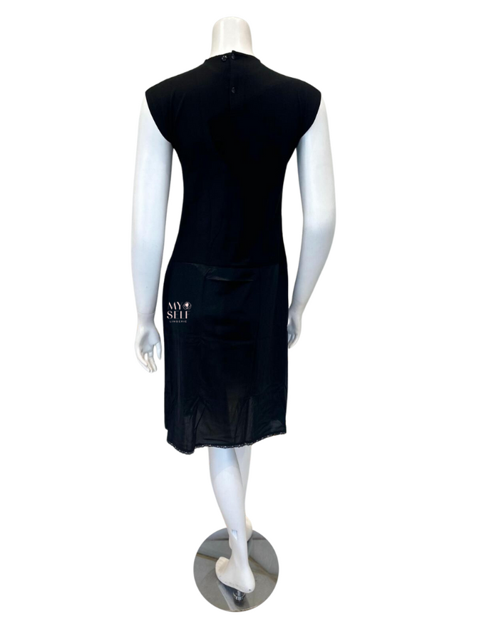 Slimit SLM2607 39" Black/Black Nursing Sleeveless Shell Slip myselflingerie.com