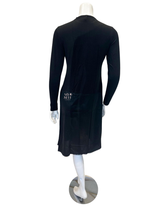 Slimit SLM2606 41" Black/Black Nursing Long Sleeve Shell Slip myselflingerie.com