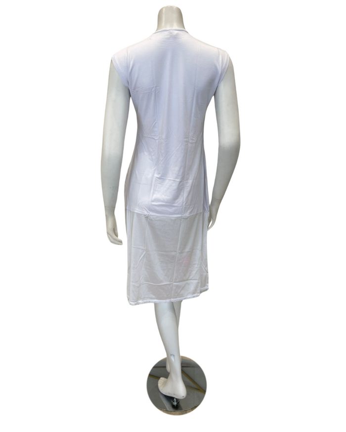 Slimit SLM2616C 41" White/White Sleeveless Shell Slip Adjustable Neck myselflingerie.com