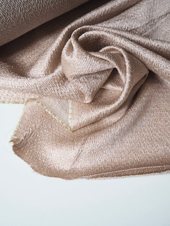 Soft Peach Crinkle Silk/Viscose